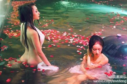 柳岩江一燕“出浴图”引网友作诗:揽衣推枕情意长