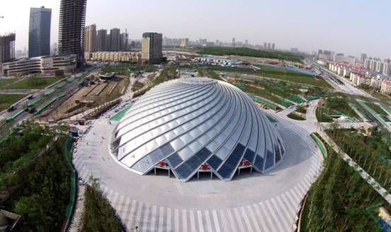 天津于家堡高铁站即将通车 贝壳式外貌成新地
