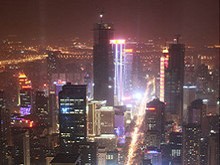 中国南京城区熄灯前