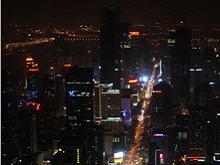 中国南京城区熄灯后