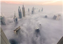 迪拜现罕见云海 唯美似天空之城