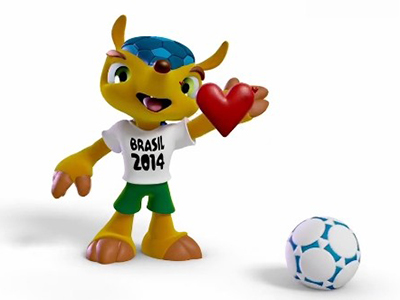 巴西世界杯吉祥物卖萌小动画