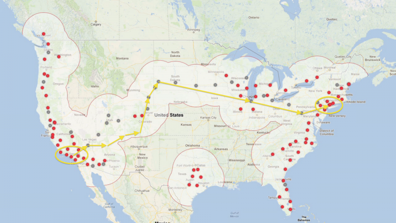 马斯克宣布完成驾驶Model S横穿美国路线图设计_科技频道_凤凰网