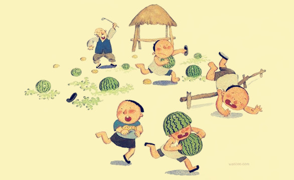 “偷”西瓜吃是件很刺激的事情，每次都很“惊心动魄”。