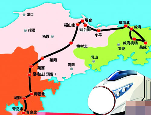 青荣城际铁路路线图（资料图）