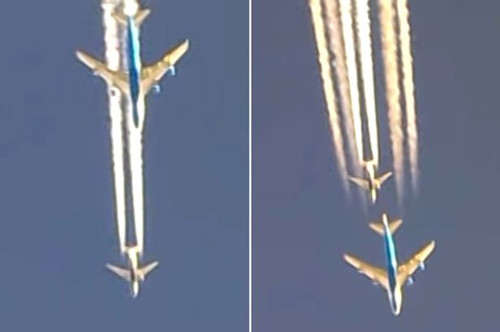 两架客机于万米高空上演追逐大戏场面惊险（图）