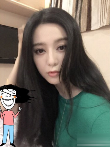 范冰冰长发被剪坏撒娇 李晨自认是黑手(图)