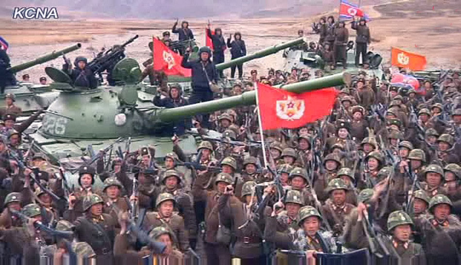 朝鲜公开人民军备战情况 发誓把首尔变成一片火海