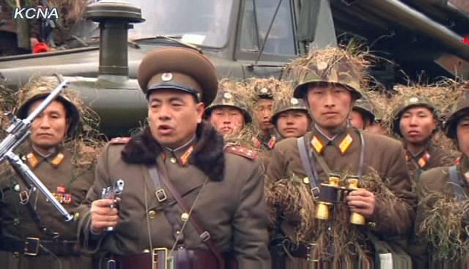 朝鲜公开人民军备战情况 发誓把首尔变成一片火海