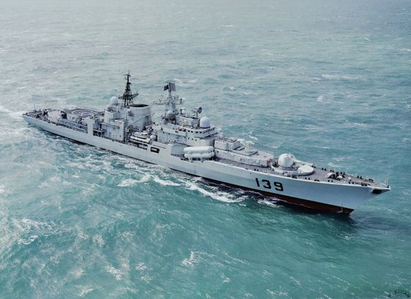 资料图:现代级956em139"宁波"号导弹驱逐舰.