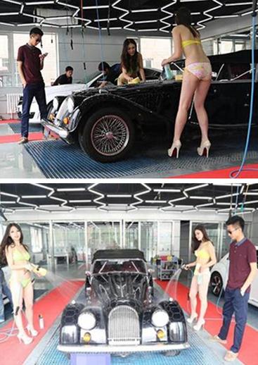 北京惊现比基尼美女洗车 富二代一天2光顾就为看美女 图 高清图片