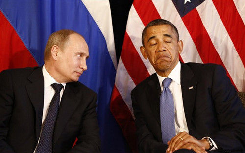 资料图：俄罗斯总统普京（左）与美国总统奥巴马。