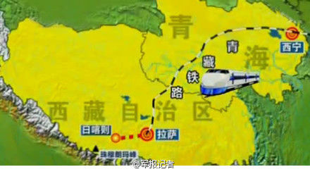青藏铁路延伸线拉萨-日喀则铁路铺轨贯通(图)|