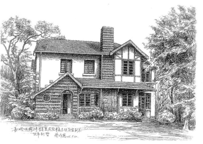 中外名胜画中游-多功能建筑钢笔画`