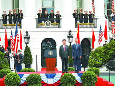 奥巴马高规格在白宫迎接习近平 