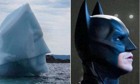 加拿大一冰山“撞脸”轮廓酷似英雄蝙蝠侠（图）