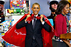 奥巴马给军人孩子送圣诞礼物