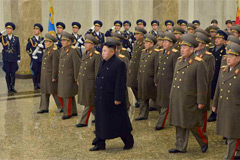 金正恩出席金正日逝世3周年现场