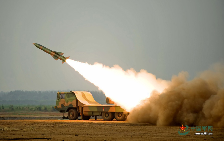 成空红旗-12导弹渤海演练 实弹射击发发命中