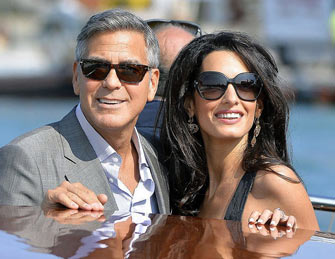  克鲁尼携妻抵达威尼斯筹备婚礼