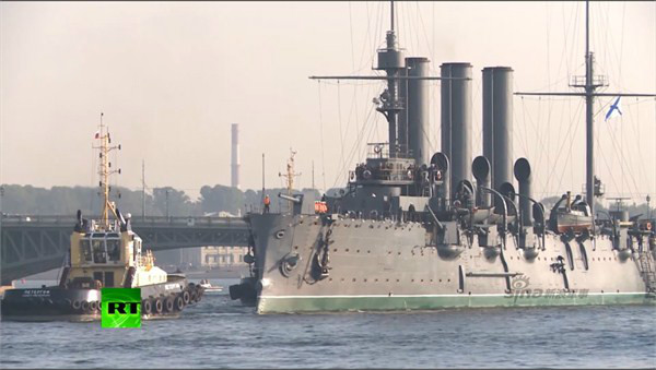 117岁阿芙乐尔号巡洋舰维修 将参加十月革命百年庆典