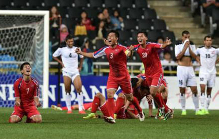 男足-朝鲜加时赛1-0胜伊拉克 时隔24年再入亚