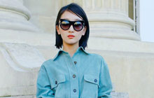 周冬雨帅气亮相时装周