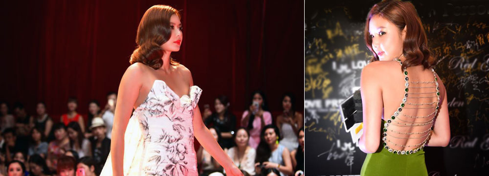 乐基儿深圳走秀惊艳全场 露背开衩裙性感迷人