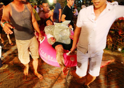 台湾粉尘爆炸事件救援现场