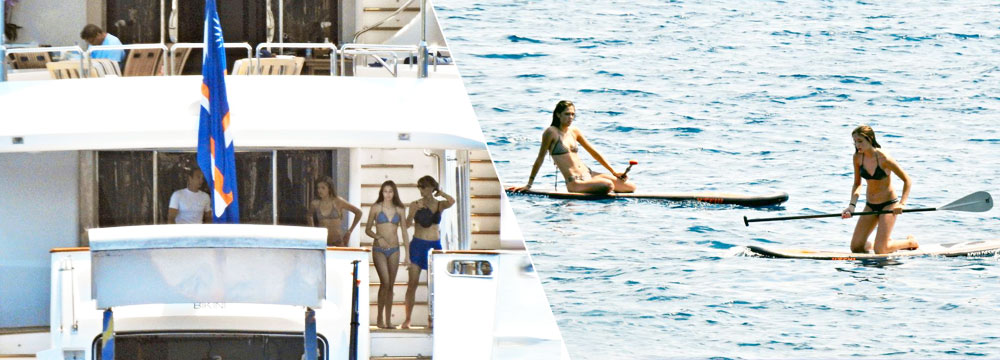 史泰龙携全家游艇度假 众爱女穿比基尼长腿逆天