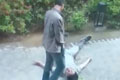 实拍男子当街被醉汉活活踢死 头几乎被踢掉