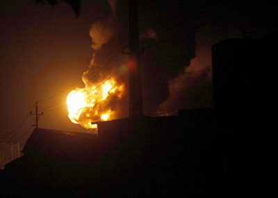 广西一工业园发生大火