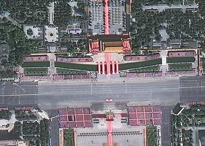 中国人造卫星拍到大阅兵现场画面