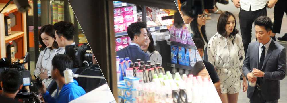 杨幂黄轩超市内拍吻戏 尴尬频笑场