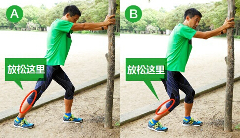配合"提踵"进行的拉伸放松