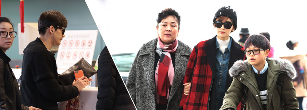 见家长好将事近？ 张翰与古力娜扎母女同乘飞机