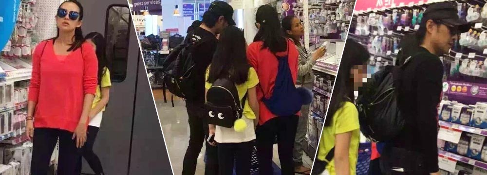 好温馨！章子怡夫妻带小苹果为新生儿买用品