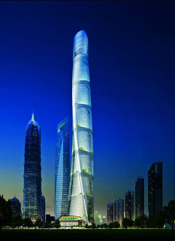 世界第二高楼上海中心完工！55秒可达119层