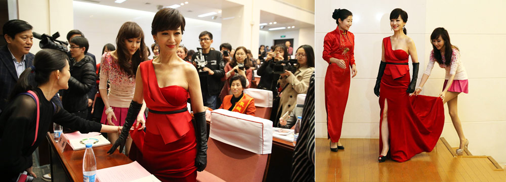 62岁赵雅芝优雅秀身材 萧蔷一路帮忙整裙摆

