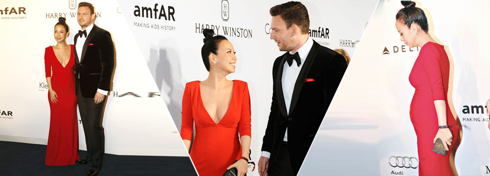 最美孕妇！林青霞继女低胸裙亮相 戴680万耳环显贵气