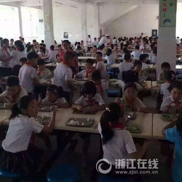 浙江宁海一小学被曝学生餐只有黄瓜咸蛋 学校回应：停电闹的