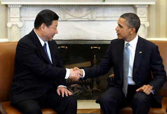 高清：习近平在白宫与奥巴马会面