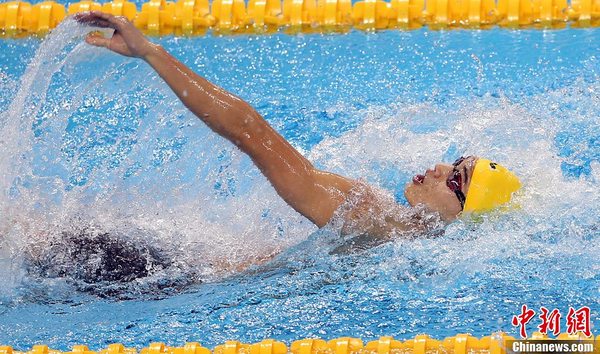 全运会男子100米仰泳决赛 徐嘉余获得冠军
