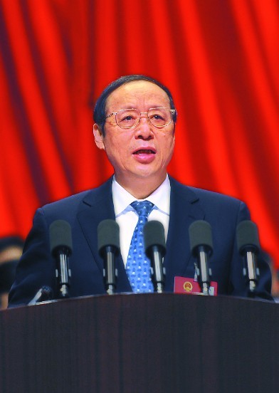 安徽省十二届人大三次会议开幕 王学军作政府