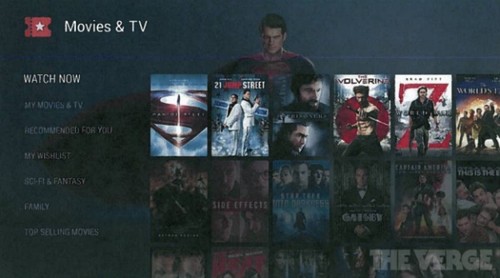谷歌Android TV系统界面(图片来自THE VERGE)