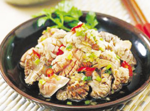 盐水肫花|切段|姜末