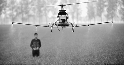 遥控直升机 田间忙植保|农业部门|飞机