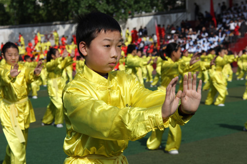 丹江口市举行中学生武当武术比赛(图)