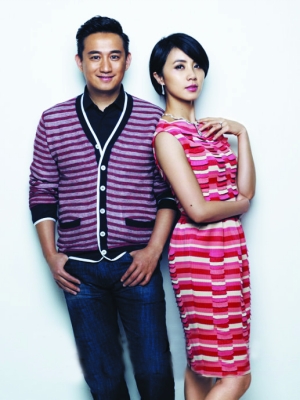 　　黄磊和老婆孙莉。（资料图片）