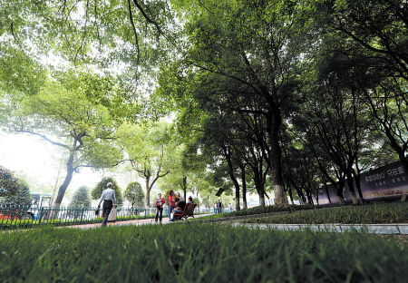 　　在芙蓉路和开福寺路西南角的社区公园成为市民休闲放松的新去处。